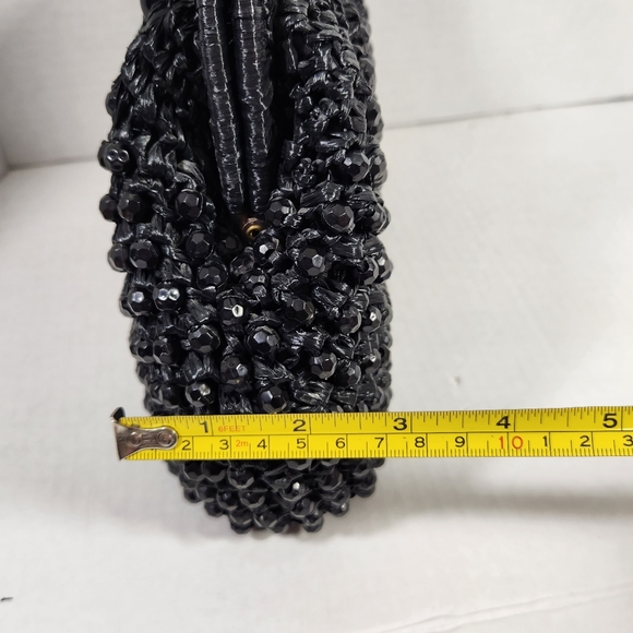 Dena of dallas vintage rafia straw beaded structured purse bag evc - Picture 14 of 16